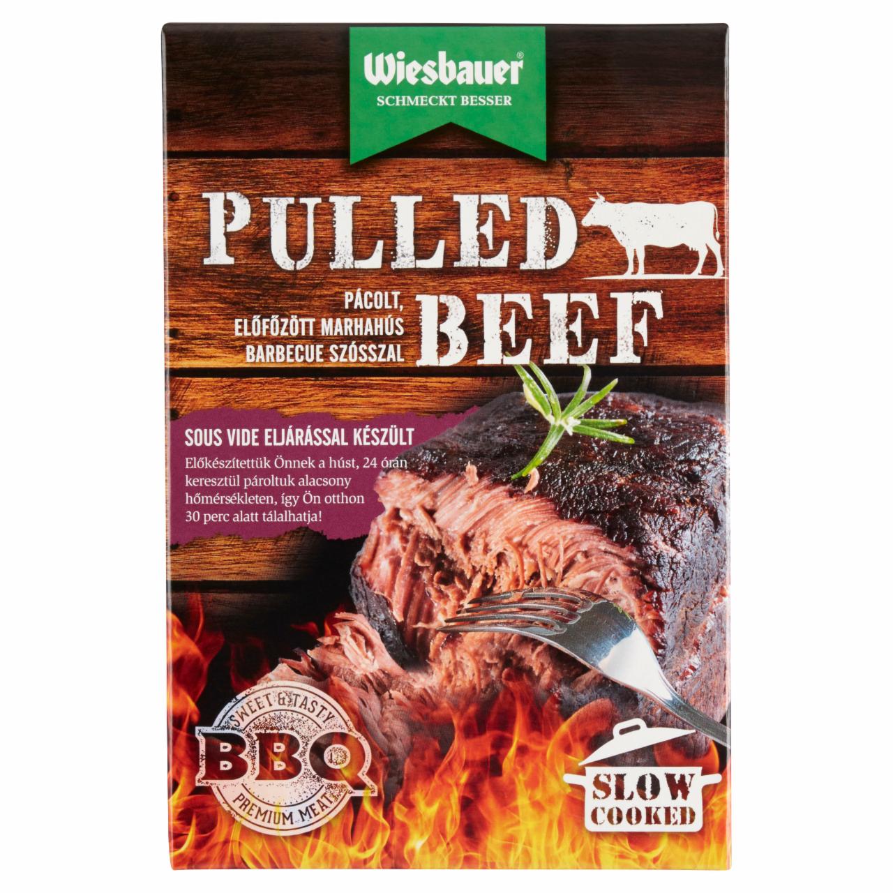 Képek - Wiesbauer Pulled Beef pácolt, előfőzött marhahús barbecue szósszal 400 g