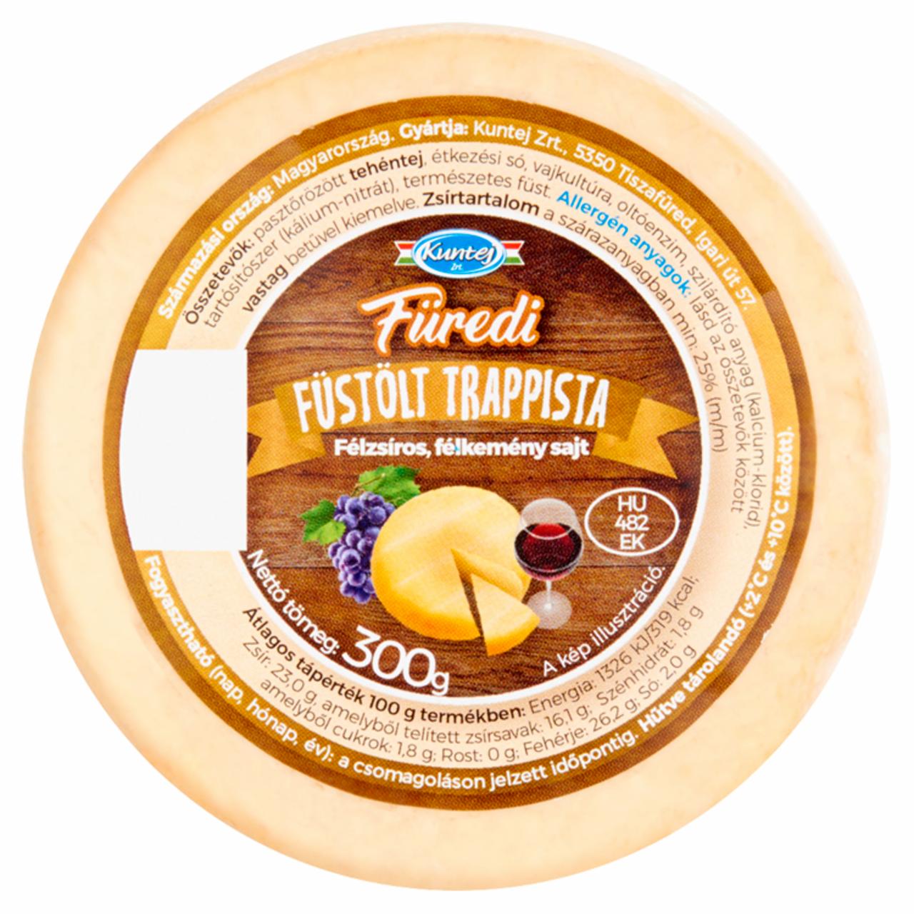 Képek - Kuntej Füredi félzsíros, félkemény füstölt trappista sajt 300 g