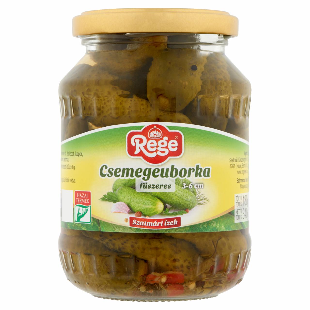 Képek - Rege fűszeres csemegeuborka 3-6 cm 340 g