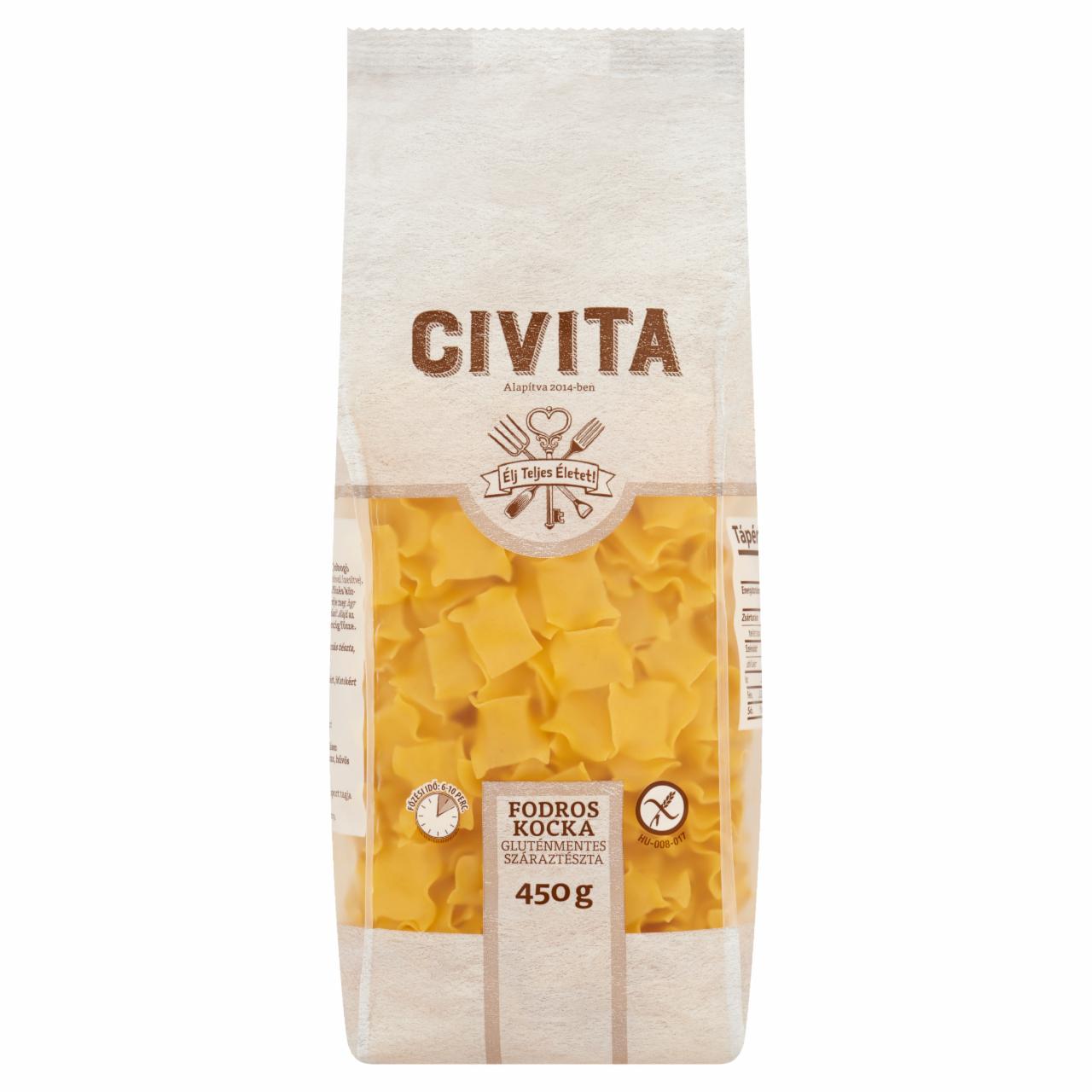 Képek - Civita fodros kocka gluténmentes száraztészta 450 g