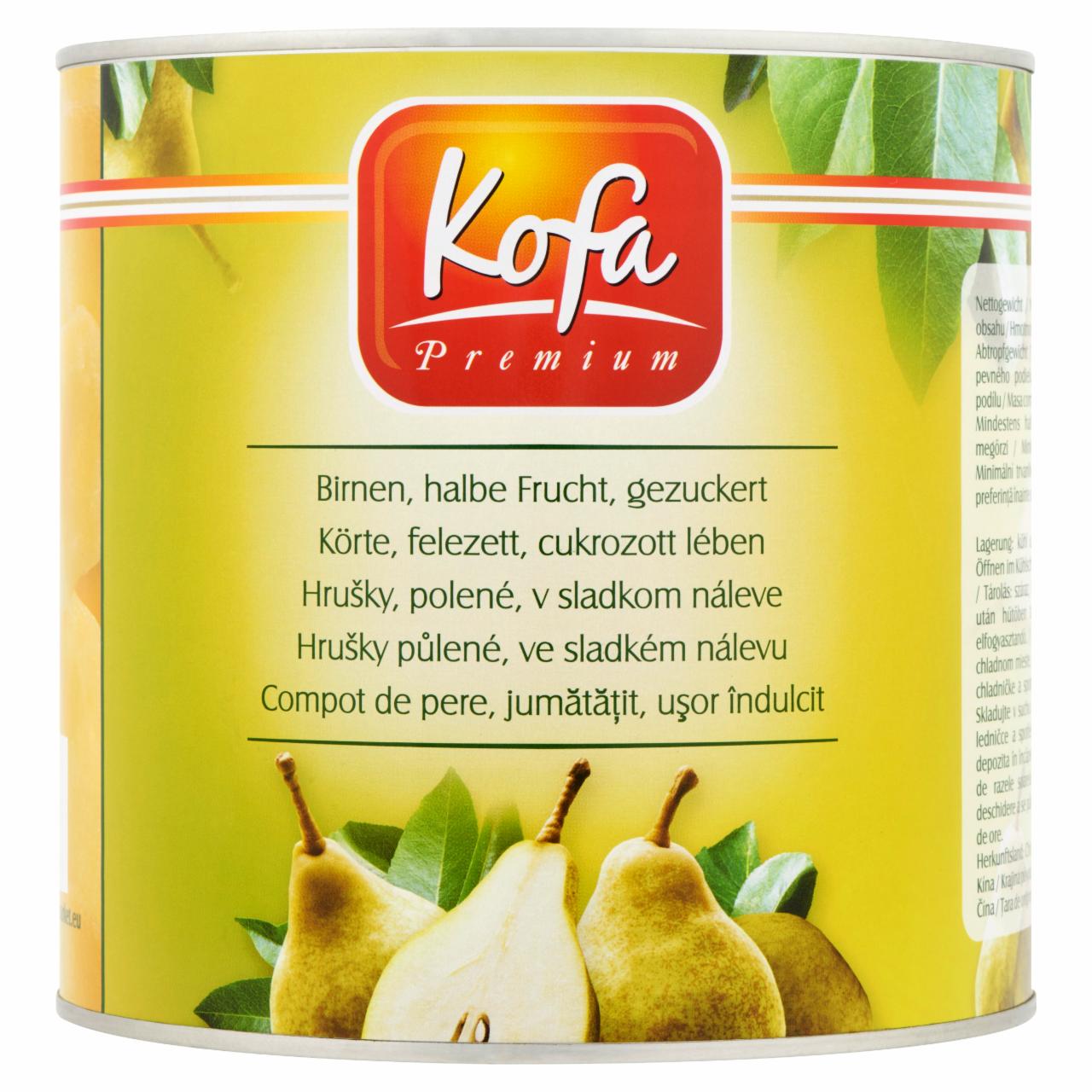 Képek - Kofa Premium felezett körte cukrozott lében 2500 g