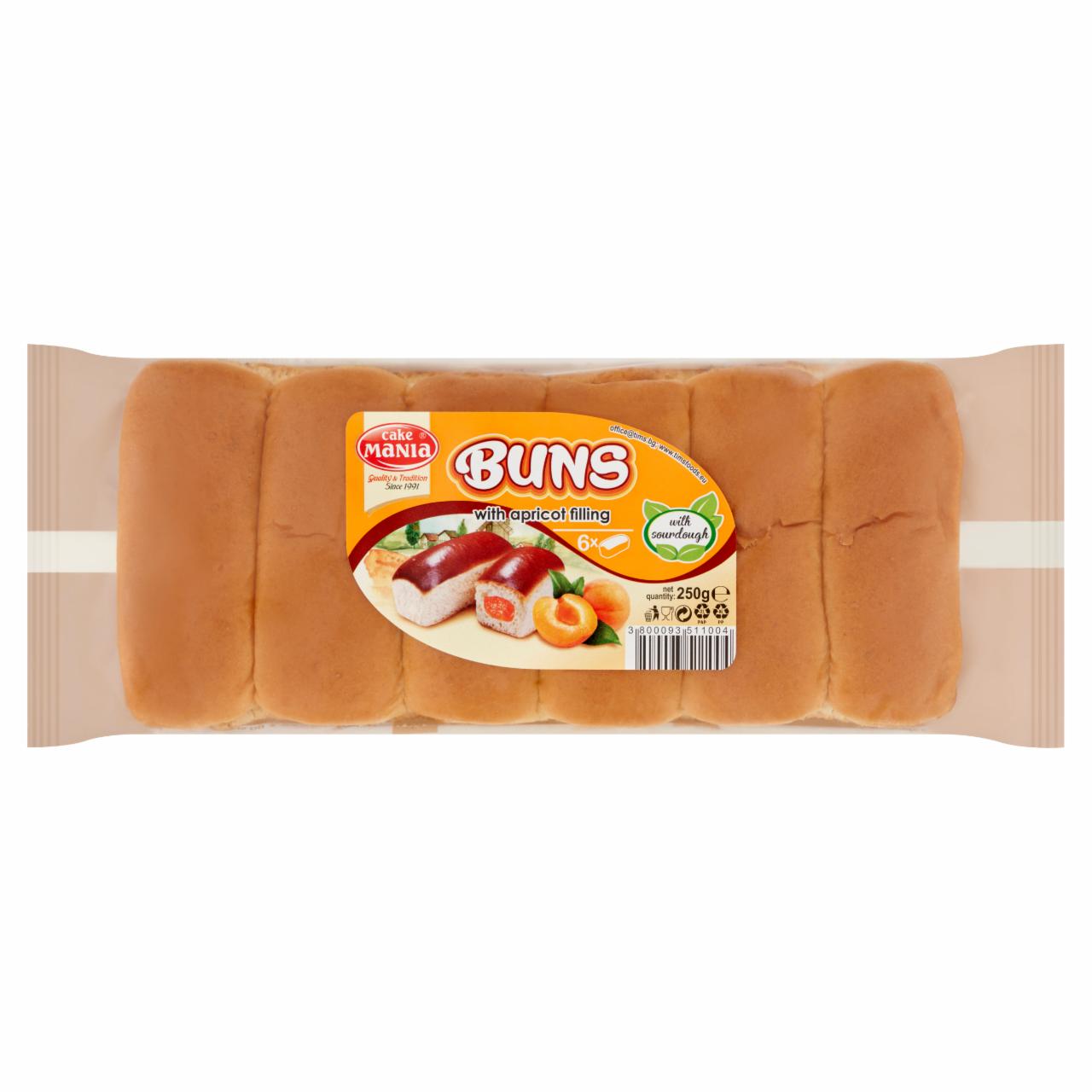 Képek - Cake Mania Buns sárgabarack lekvárral töltött molnárka 6 db 250 g
