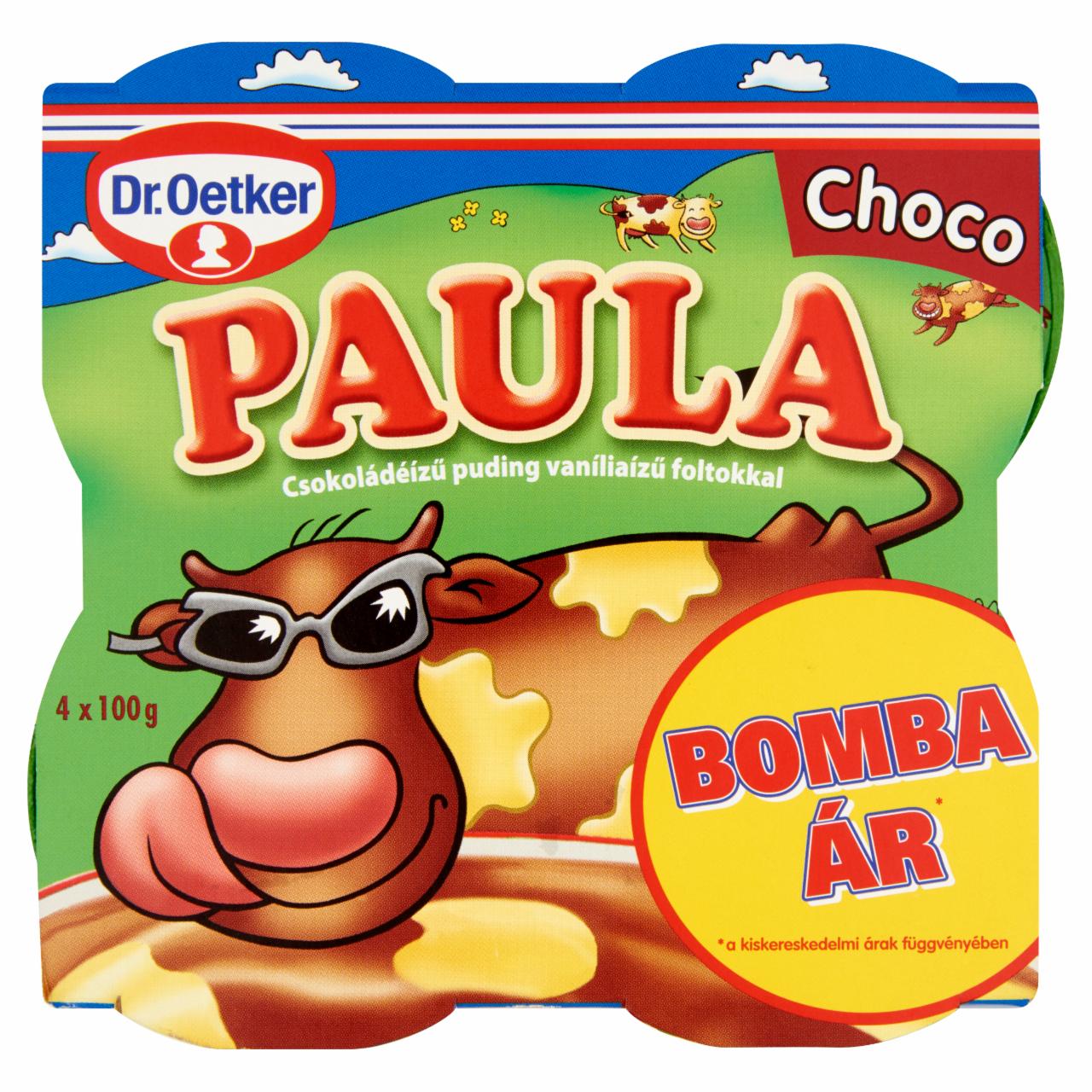 Képek - Dr. Oetker Paula csokoládéízű puding vaníliaízű foltokkal 4 x 100 g