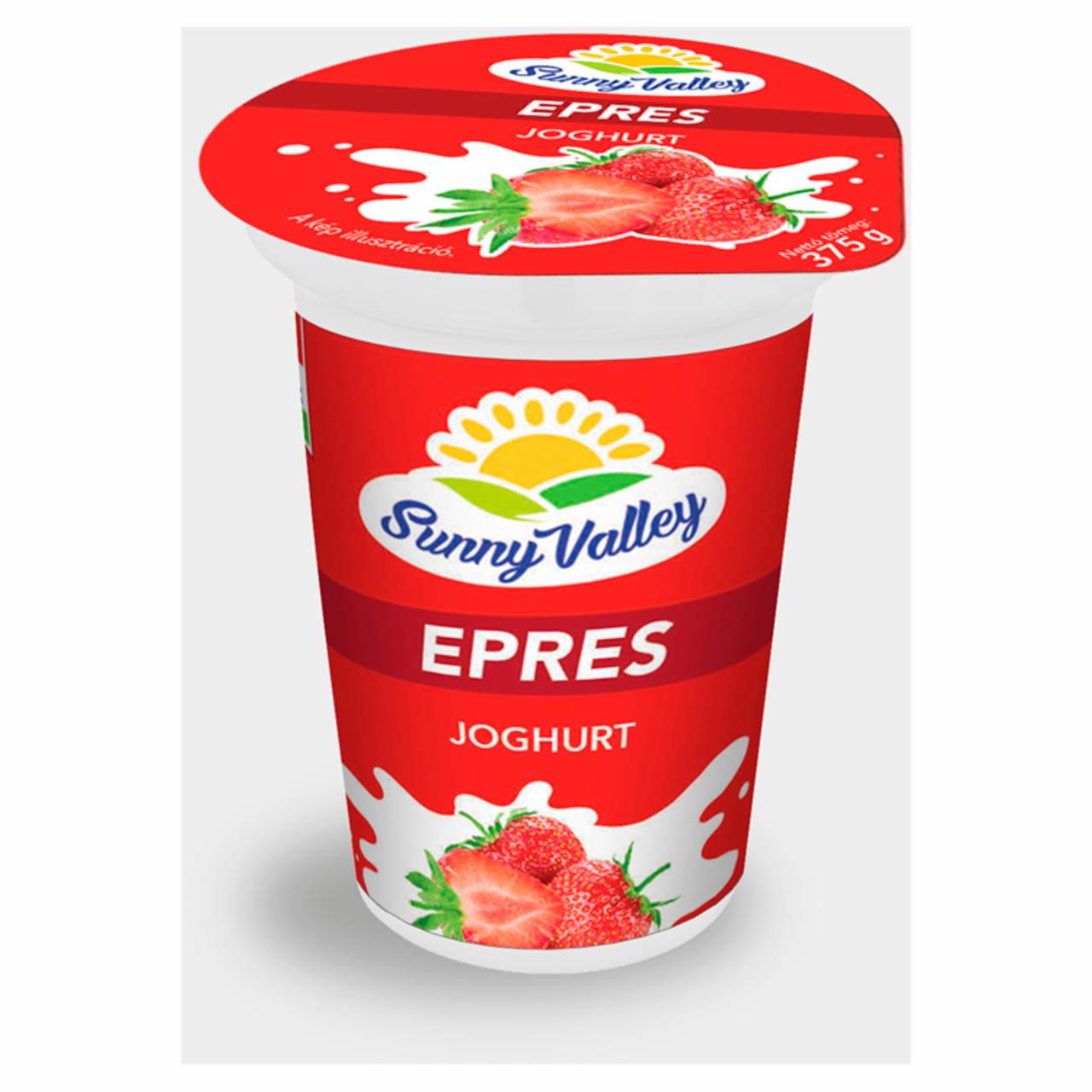 Képek - Sunny Valley élőflórás, zsírszegény epres joghurt 375 g