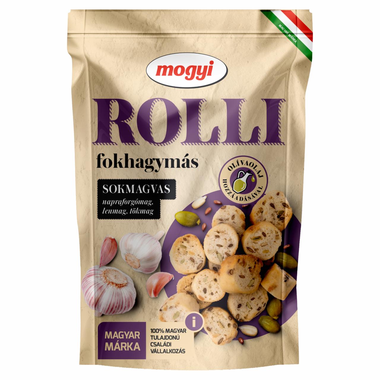 Képek - Mogyi Rolli fokhagymás, pirított, sokmagvas kenyérkarika 90 g
