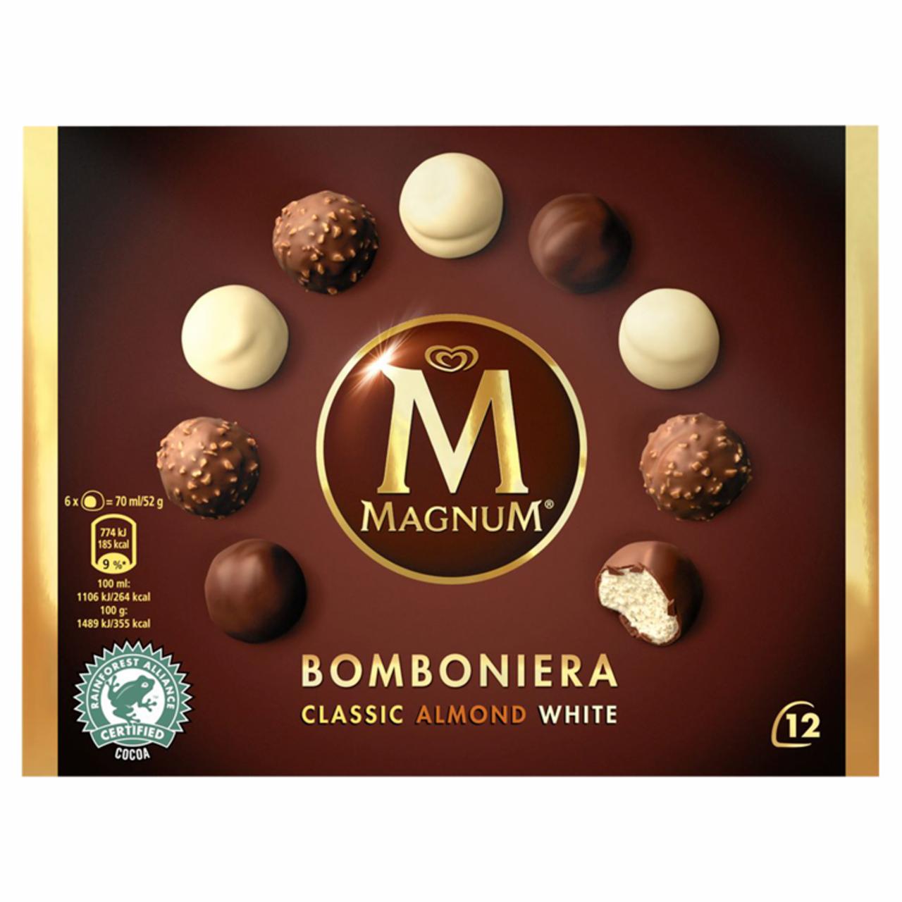 Képek - Magnum Bomboniera jégkrém Classic Mandula-Fehér Csokoládé 12 x 12 ml