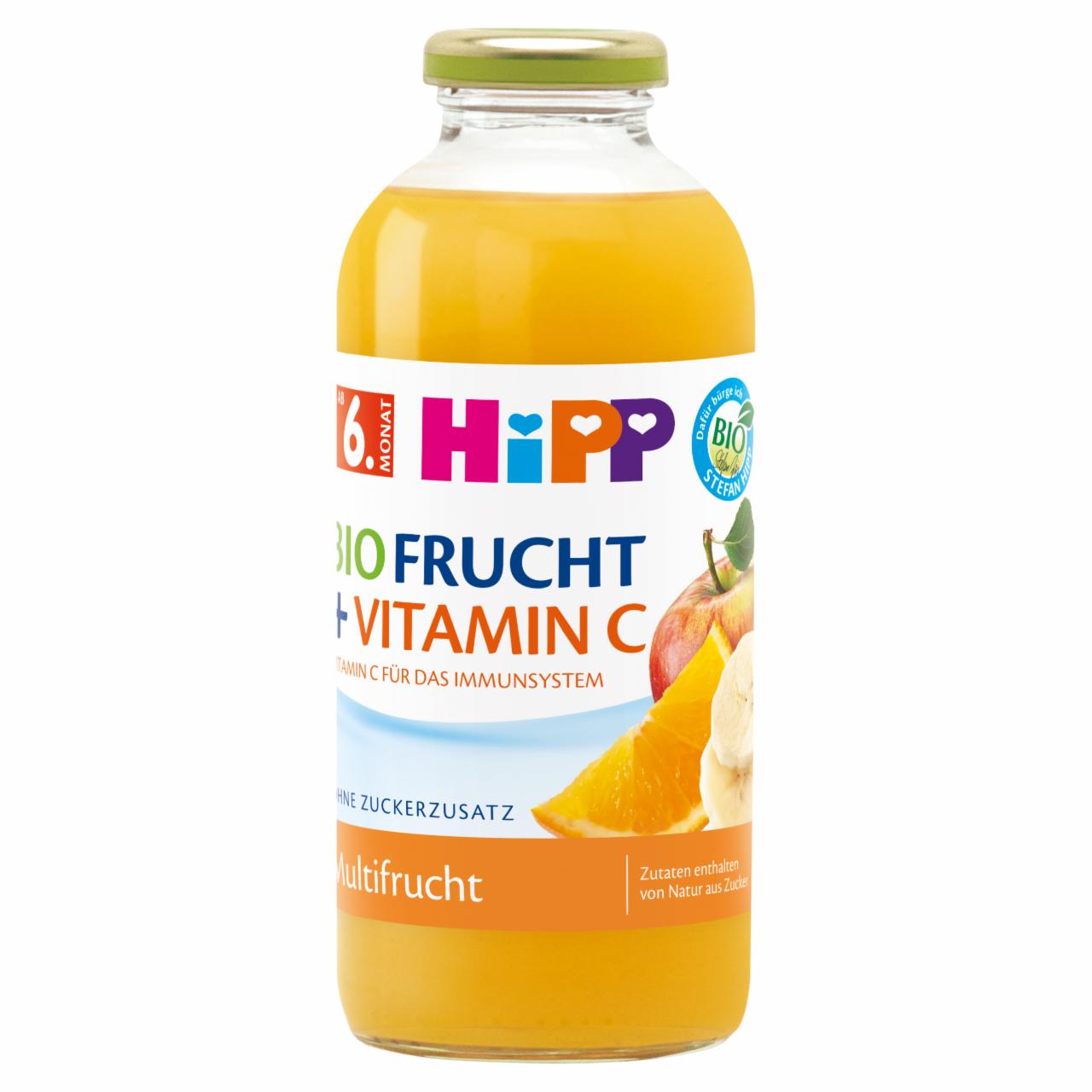 Képek - HiPP bio alma-banán-narancs gyümölcsnektár C-vitaminnal bébiital 6 hónapos kortól 0,5 l 