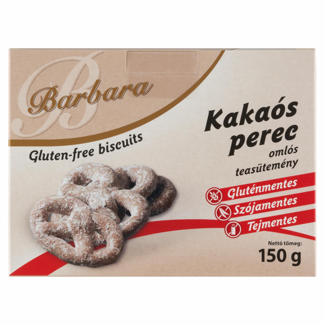 Képek - Barbara gluténmentes kakaós perec omlós teasütemény 150 g