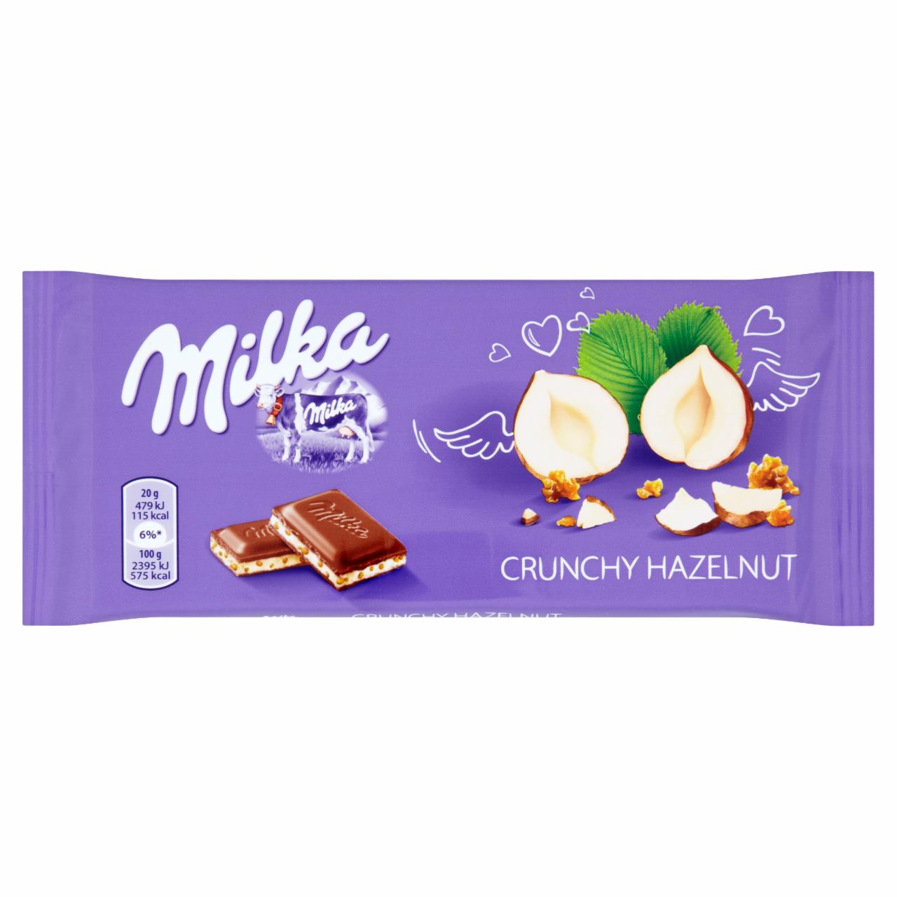 Képek - Milka alpesi tejcsokoládé karamellaízű töltelékkel és karamellizált mogyoródarabokkal 100 g