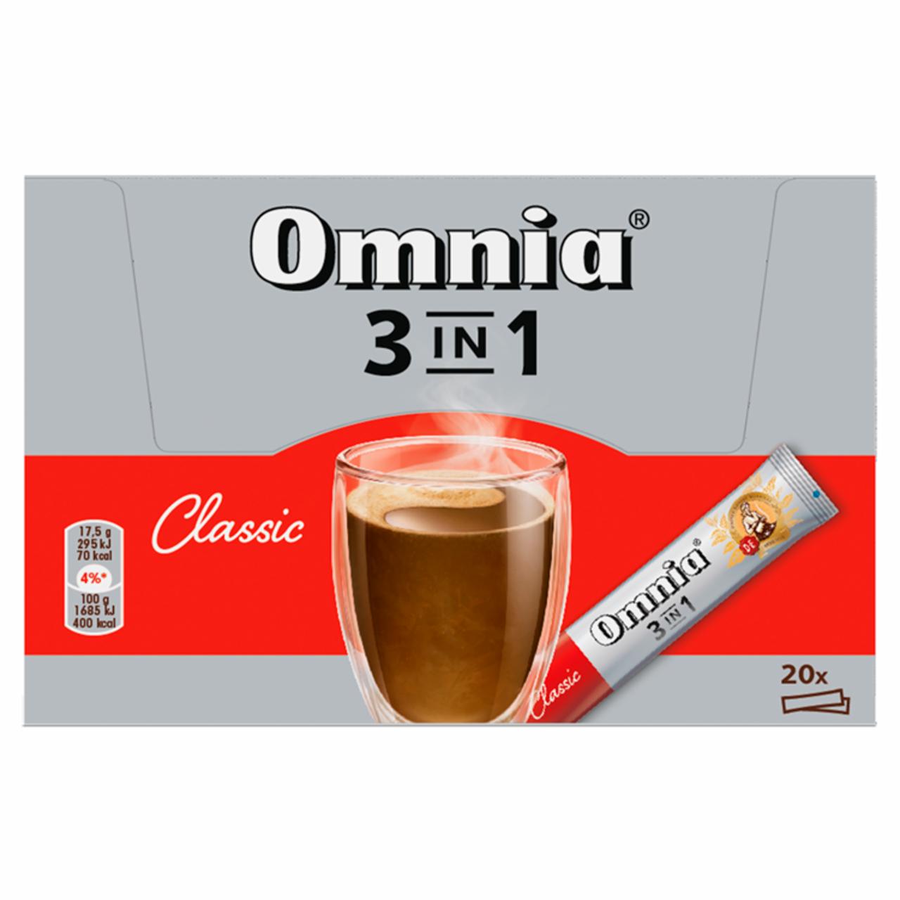 Képek - Omnia 3 in 1 kávéitalpor cukorral, kávékrémesítővel és instant kávéval 20 x 17,5 g (350 g)