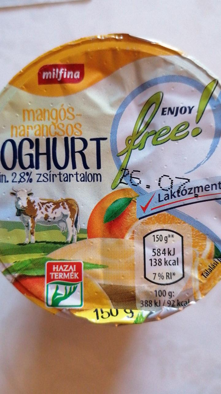 Képek - Joghurt mangós narancsos laktózmentes Milfina