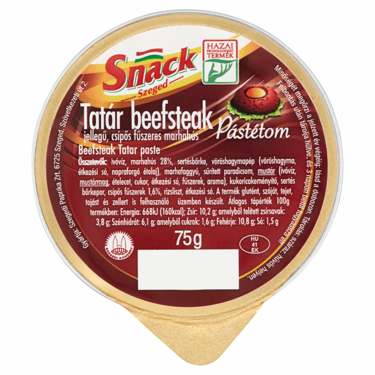 Képek - Snack Szeged tatár beefsteak pástétom 75 g