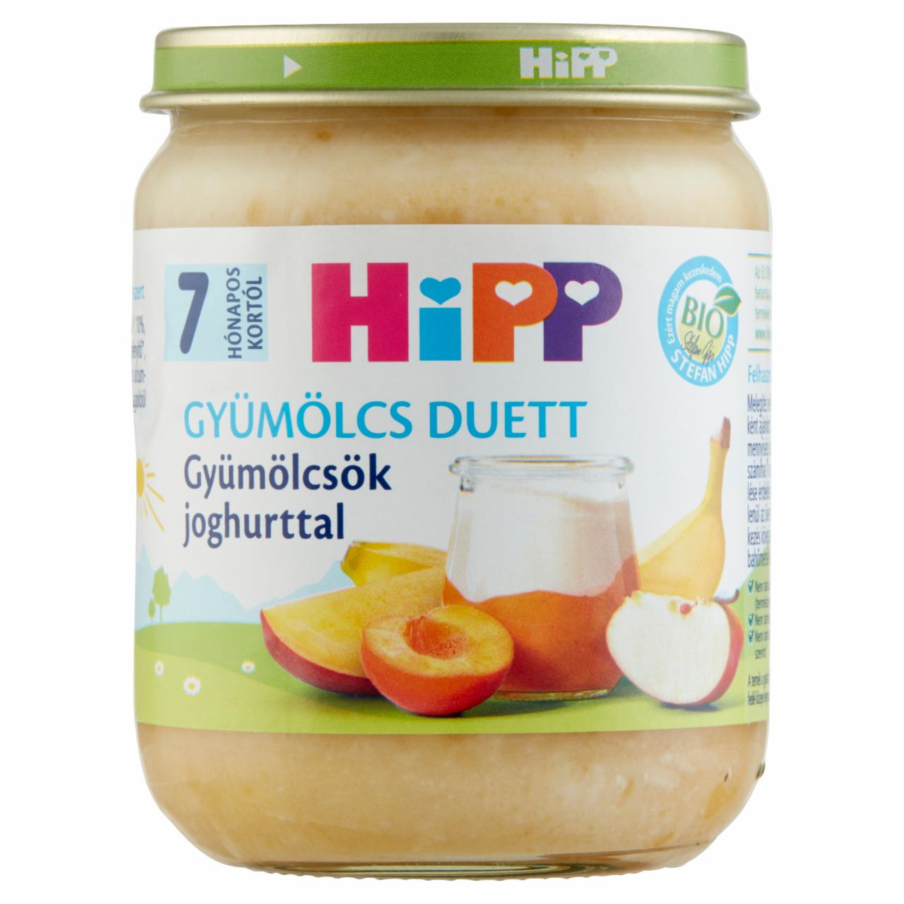 Képek - HiPP Gyümölcs Duett BIO gyümölcsök joghurttal bébidesszert 7 hónapos kortól 160 g