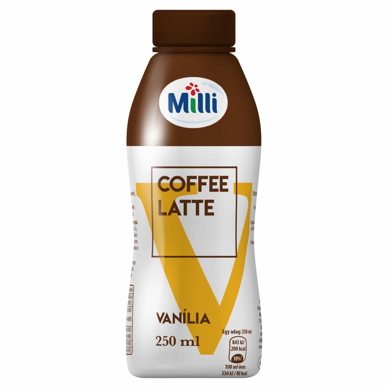 Képek - Milli Coffee Latte Vanília Latte vaníliaízű tejeskávé tejszínnel 250 ml