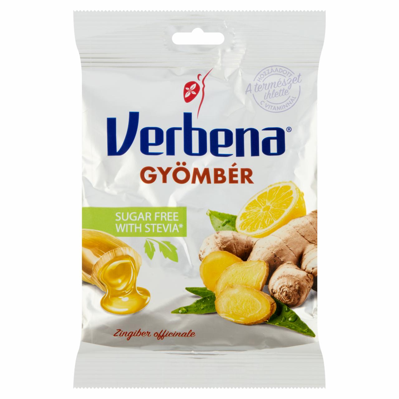 Képek - Verbena töltött keménycukorka édesítőszerekkel, gyömbérrel és C vitaminnal 60 g