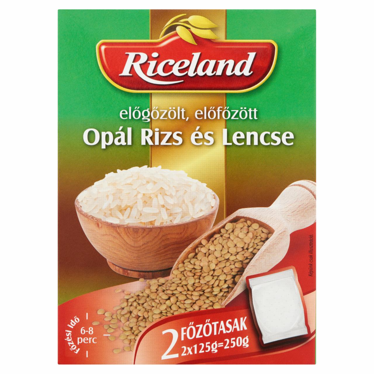 Képek - Riceland előgőzölt, előfőzött Opál rizs és Lencse 2 x 125 g