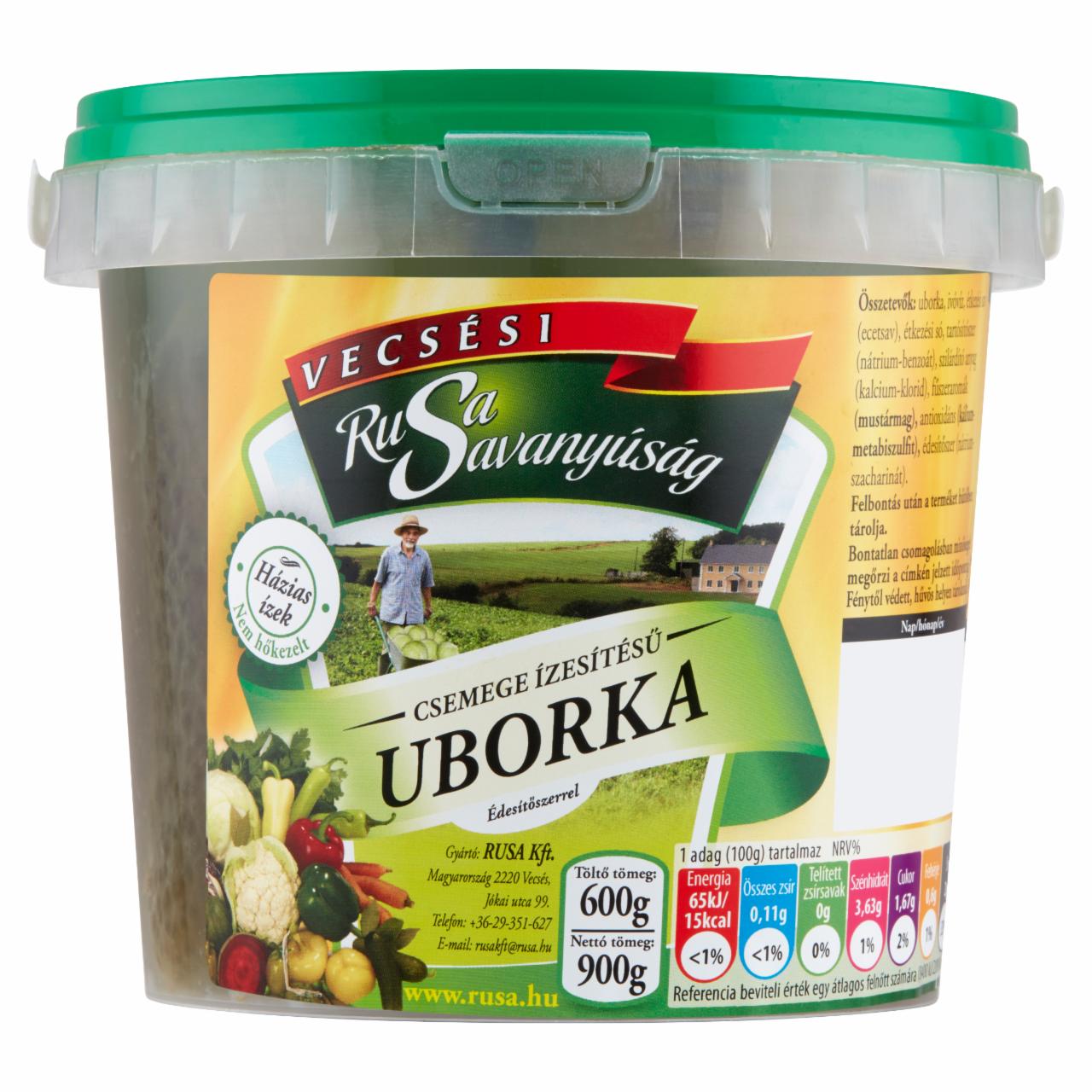 Képek - Rusa Savanyúság csemege ízesítésű uborka édesítőszerrel 900 g