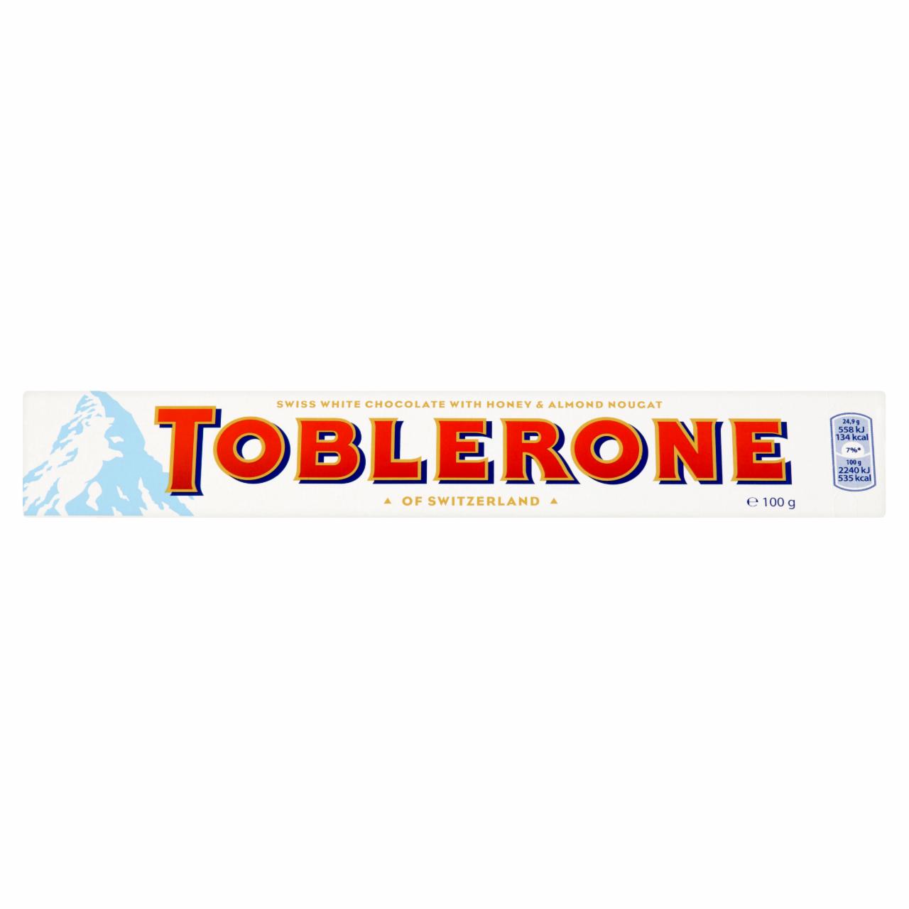 Képek - Toblerone fehércsokoládé mézzel és mandulával 100 g