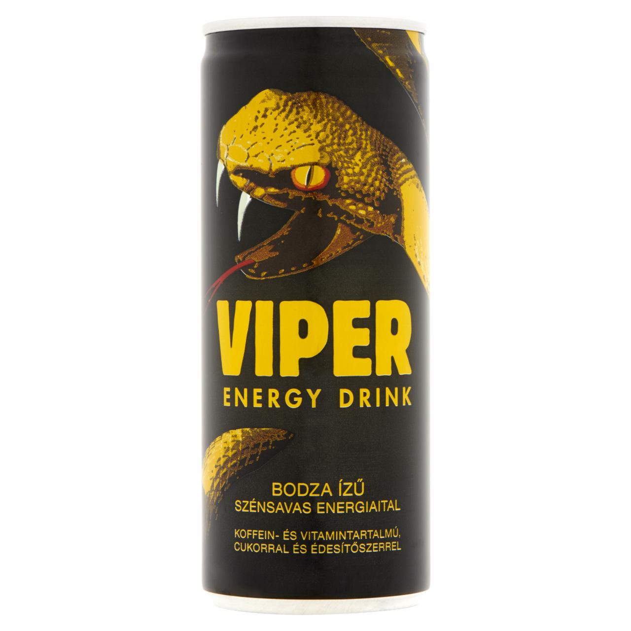 Képek - Viper koffein tartalmú bodza ízű szénsavas energiaital cukorral és édesítőszerrel 250 ml