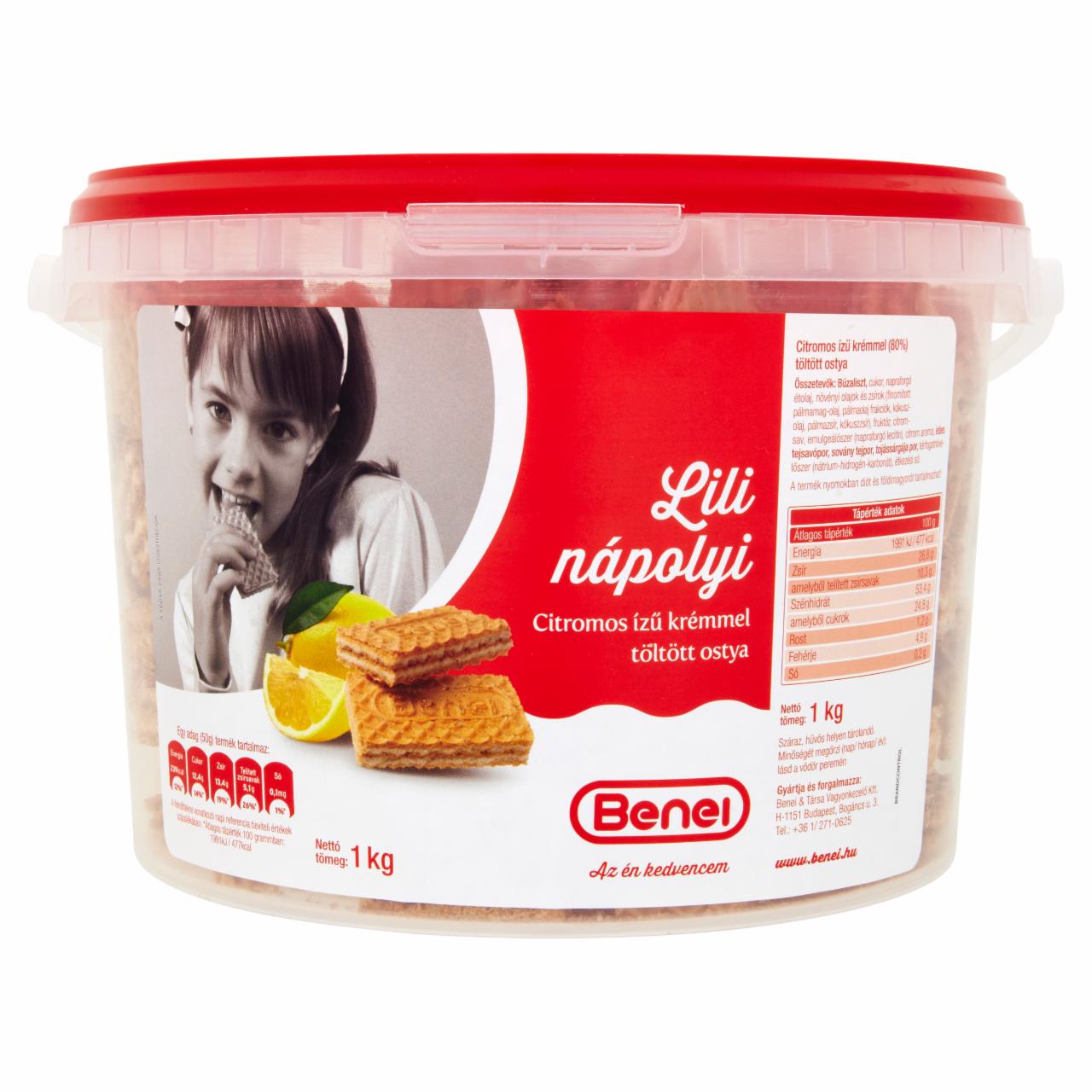 Képek - Benei Lili nápolyi citromos ízű krémmel töltött ostya 1 kg