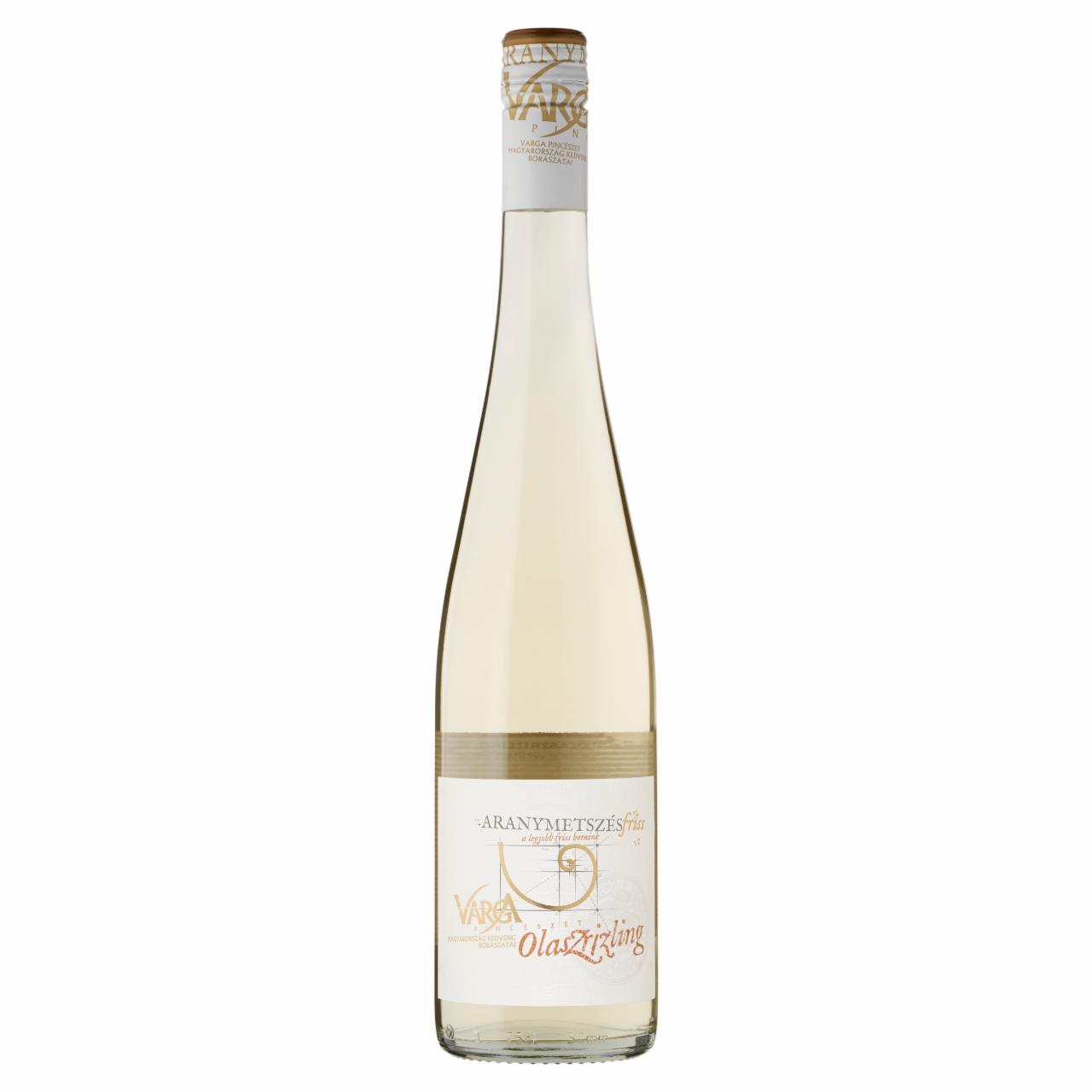 Képek - Varga Aranymetszés Friss Balatoni Olaszrizling száraz fehér tajbor 12,5% 0,75 l