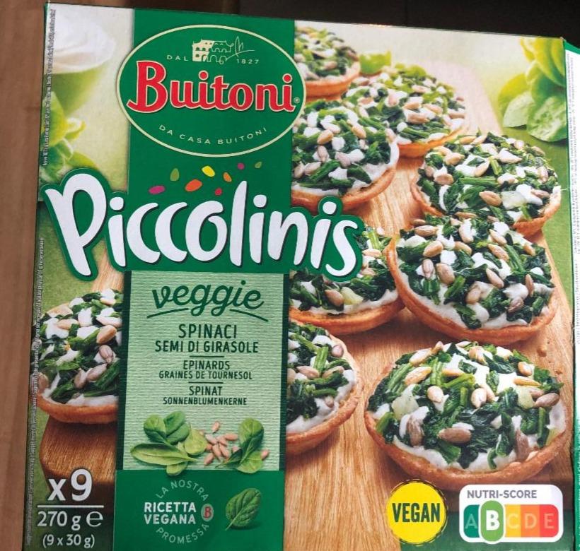 Képek - Buitoni Piccolinis Veggie gyorsfagyasztott pizza spenóttal és napraforgómaggal 9 x 30 g (270 g)