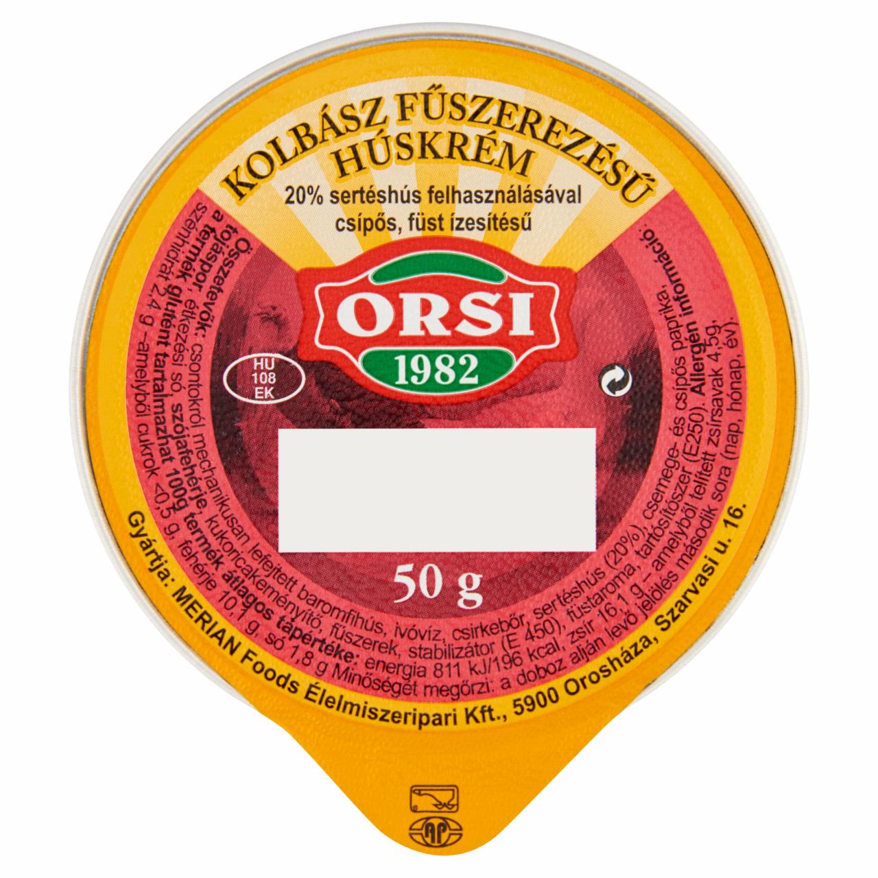 Képek - Orsi kolbász fűszerezésű húskrém 50 g