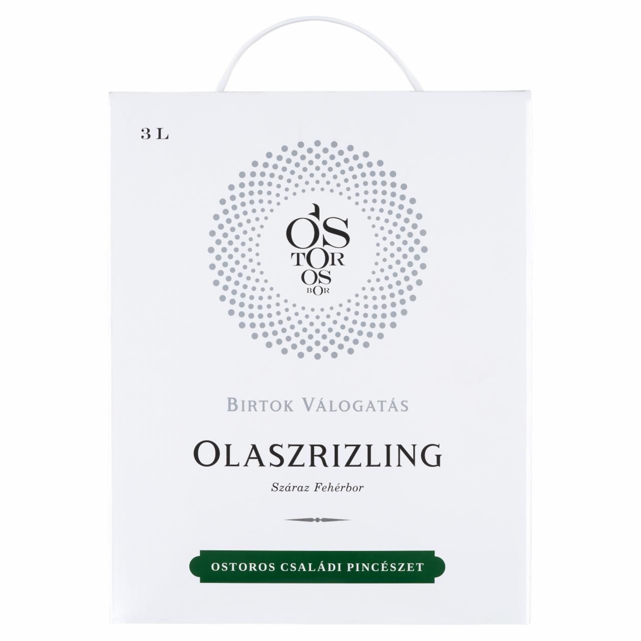 Képek - Ostorosbor Bag-In-Box Felső-Magyarországi Olaszrizling száraz fehérbor 13% 3 l