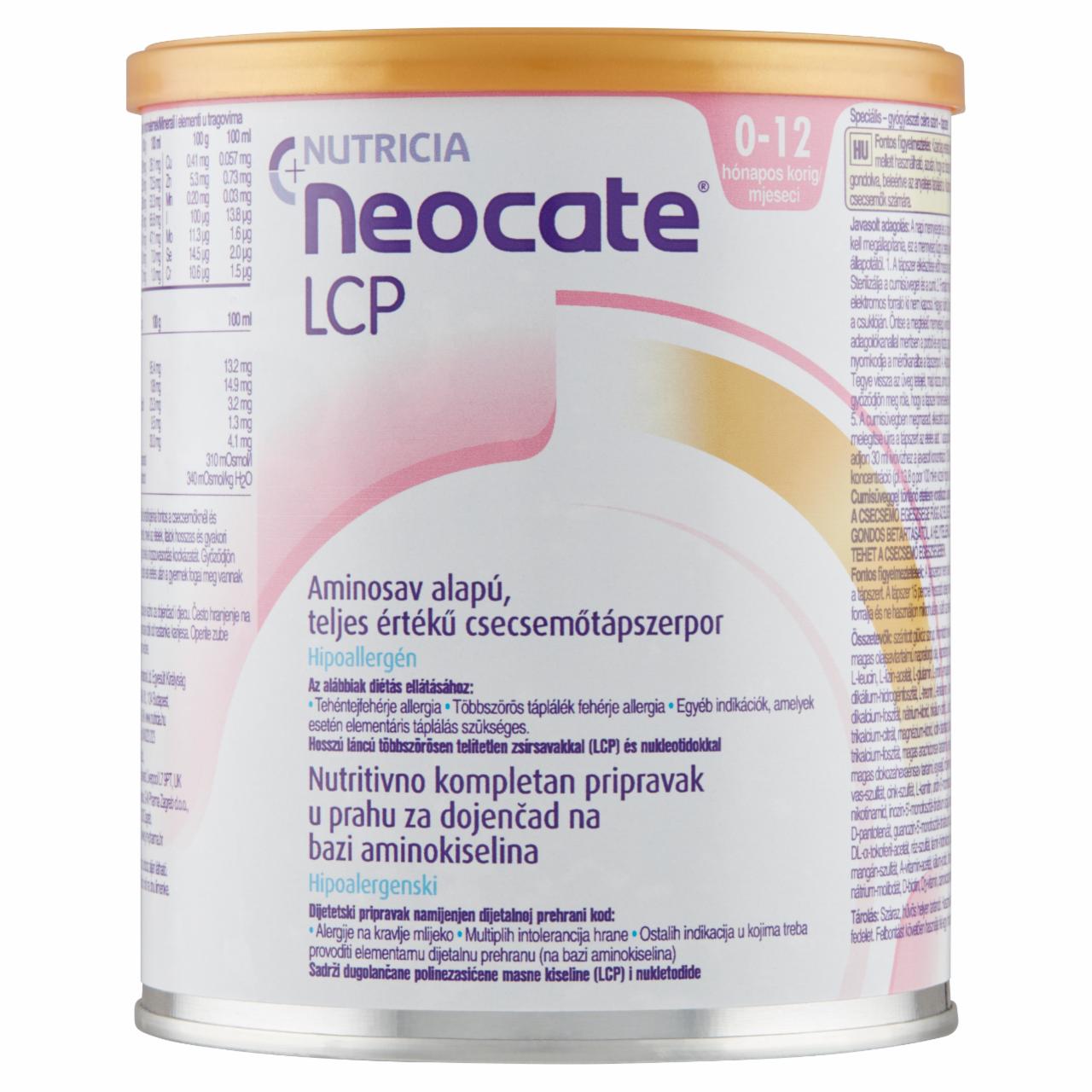 Képek - Nutricia Neocate LCP aminosav alapú, teljes értékű csecsemőtápszerpor 0-12 hónapos korig 400 g