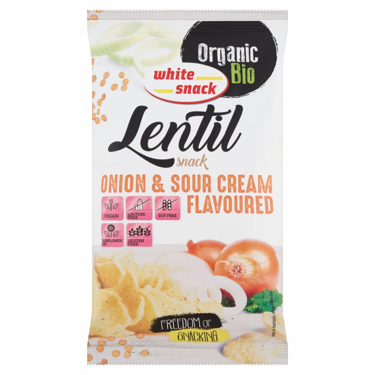Képek - White Snack BIO hagymás-tejfölös ízű lencse snack 45 g