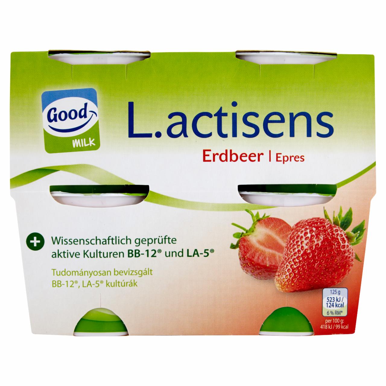 Képek - Good Milk L.actisens epres joghurt 4 x 125 g