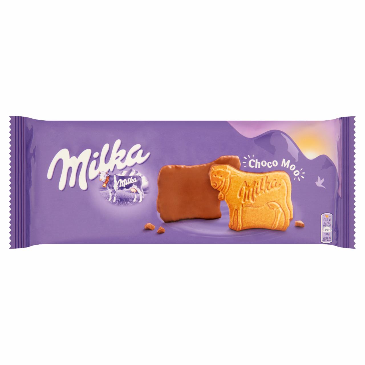 Képek - Milka Choco Moo alpesi tejcsokoládéval talpán mártott keksz 200 g