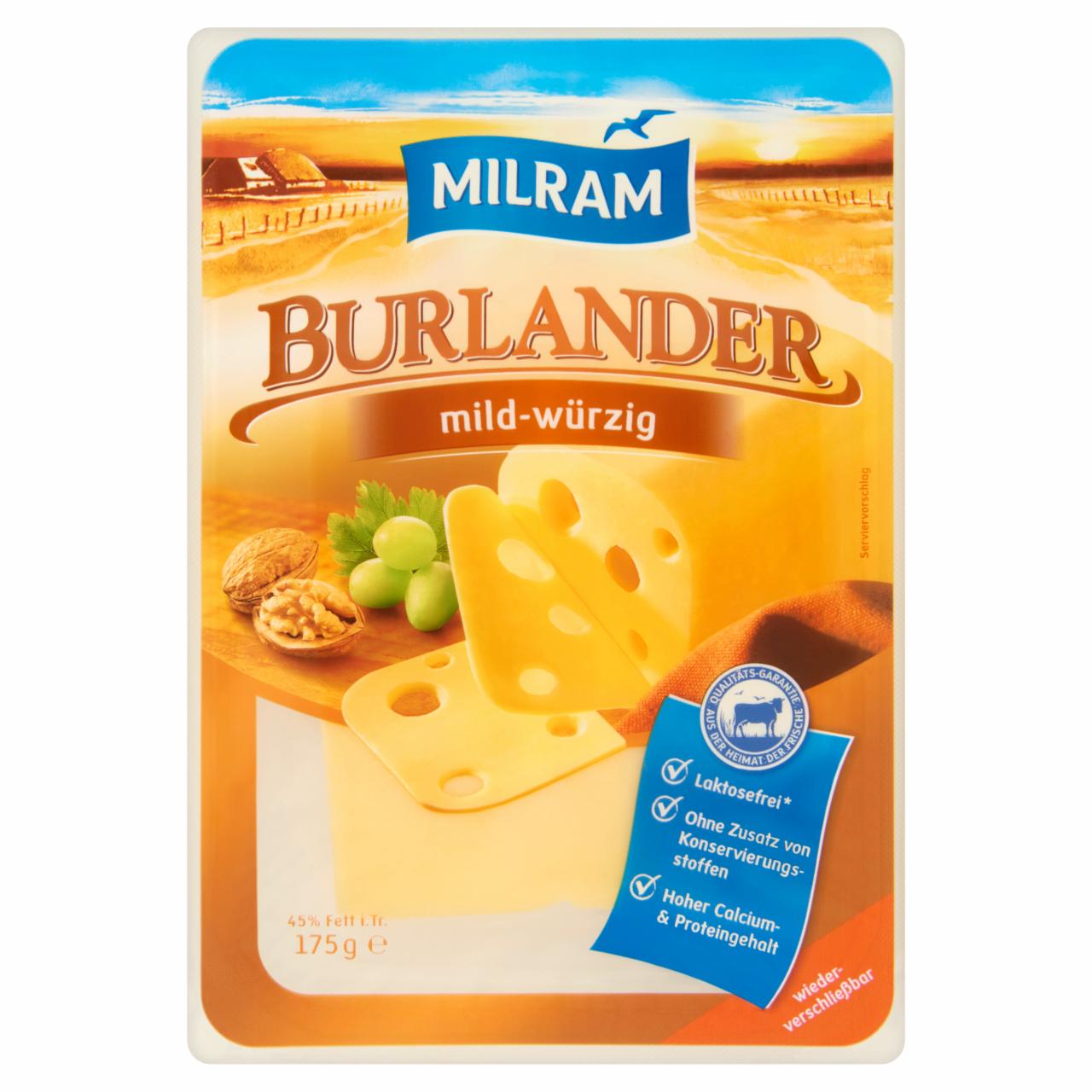 Képek - Milram Burlander szeletelt félkemény, zsíros sajt 175 g