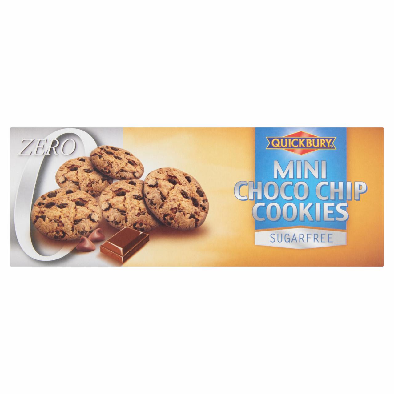 Képek - Quickbury Zero cukormentes mini keksz csokoládé darabokkal 125 g