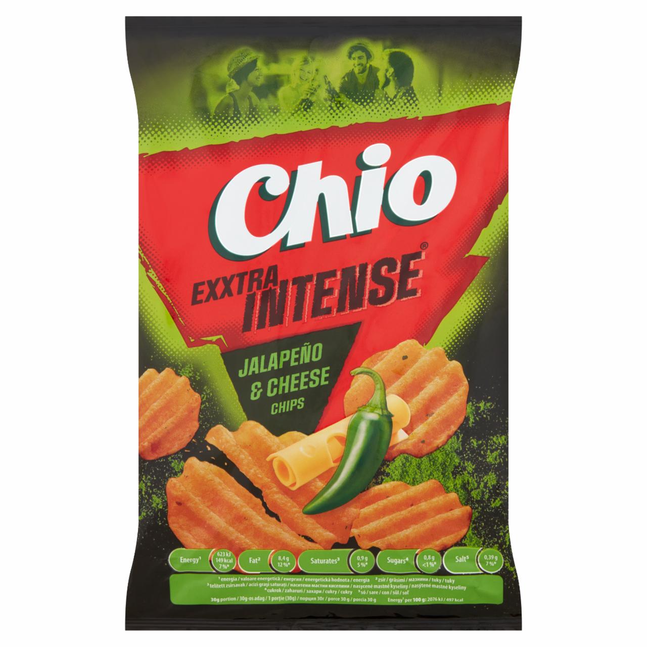 Képek - Chio Exxtra Intense sajt és jalapeno chili ízű csípős burgonyachips 65 g