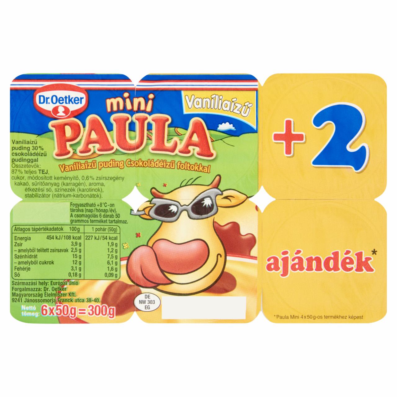 Képek - Dr. Oetker Paula Mini vaníliaízű puding csokoládéízű foltokkal 6 db 300 g