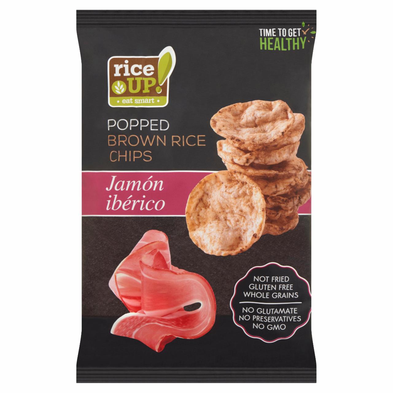 Képek - RiceUp! Eat Smart teljes kiőrlésű barna rizs chips ibériai sonka ízesítéssel 60 g