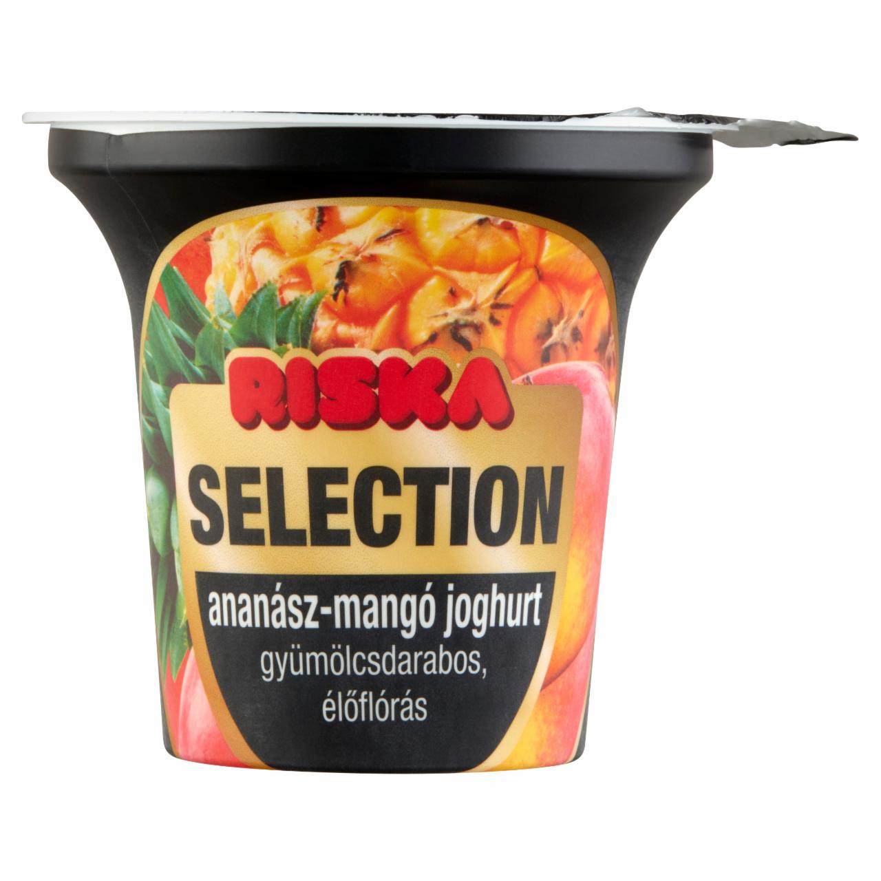 Képek - Riska Selection élőflórás, ananász-mangó gyümölcsdarabos joghurt 200 g
