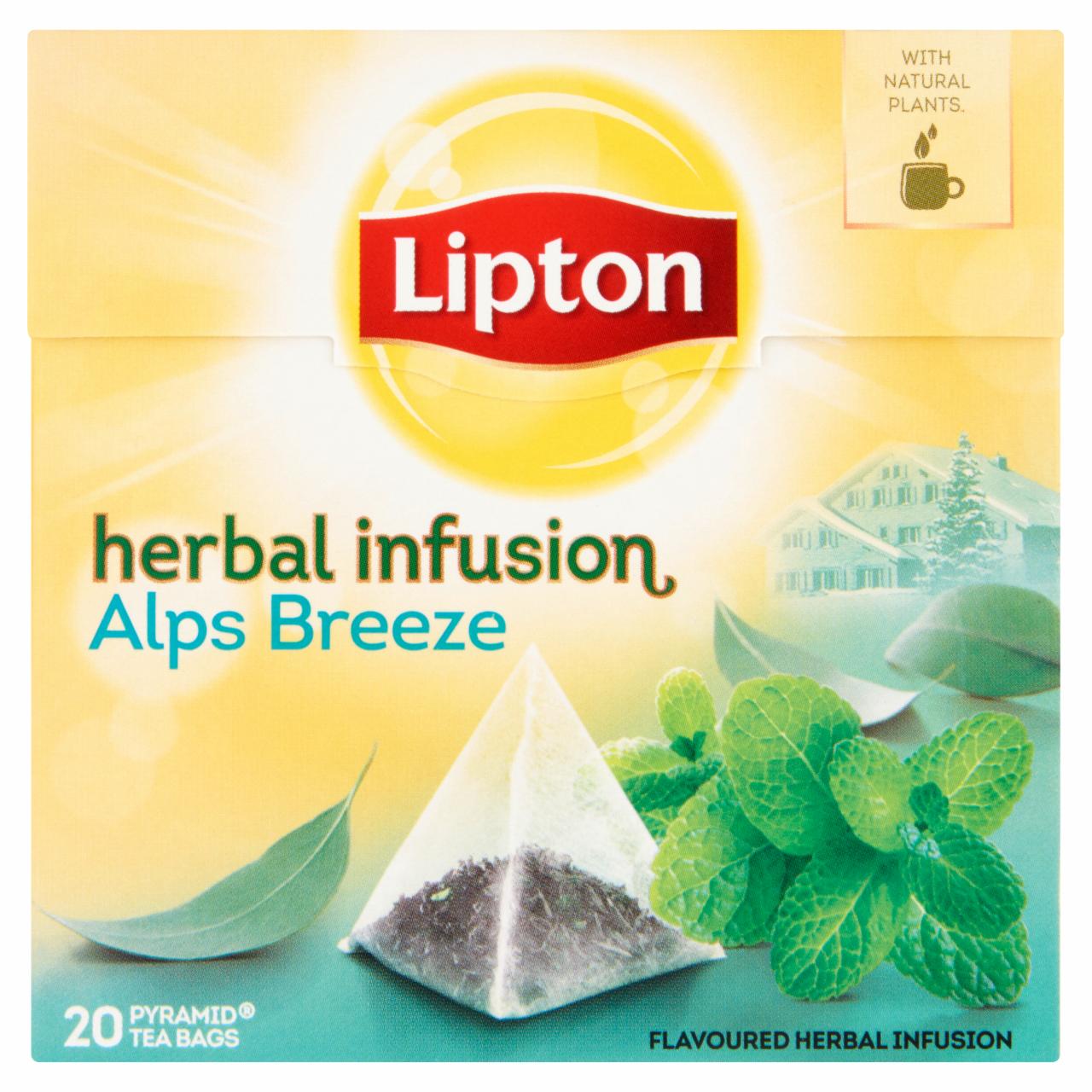 Képek - Lipton Alps Breeze ízesített fodormenta és eukaliptusz tea 20 piramis filter