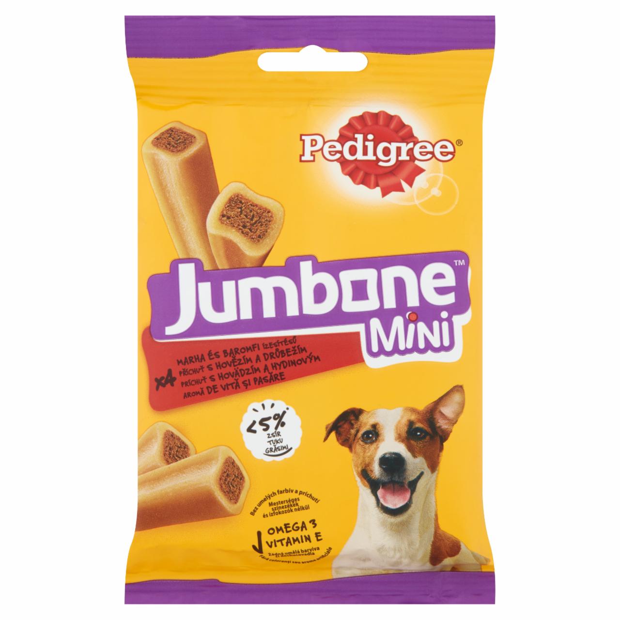 Képek - Pedigree Jumbone Mini marha és baromfi ízesítésű kiegészítő állateledel felnőtt kutyák számára 160 g