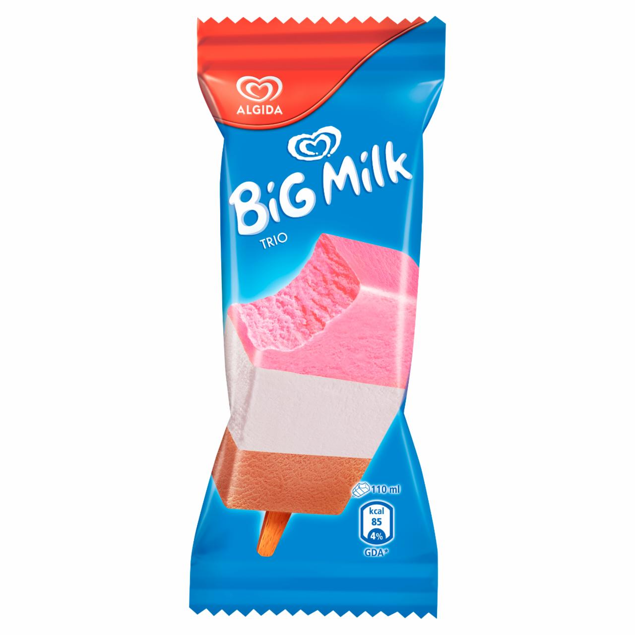 Képek - Algida Big Milk Trio eper, csokoládé és vanília jégkrém 110 ml