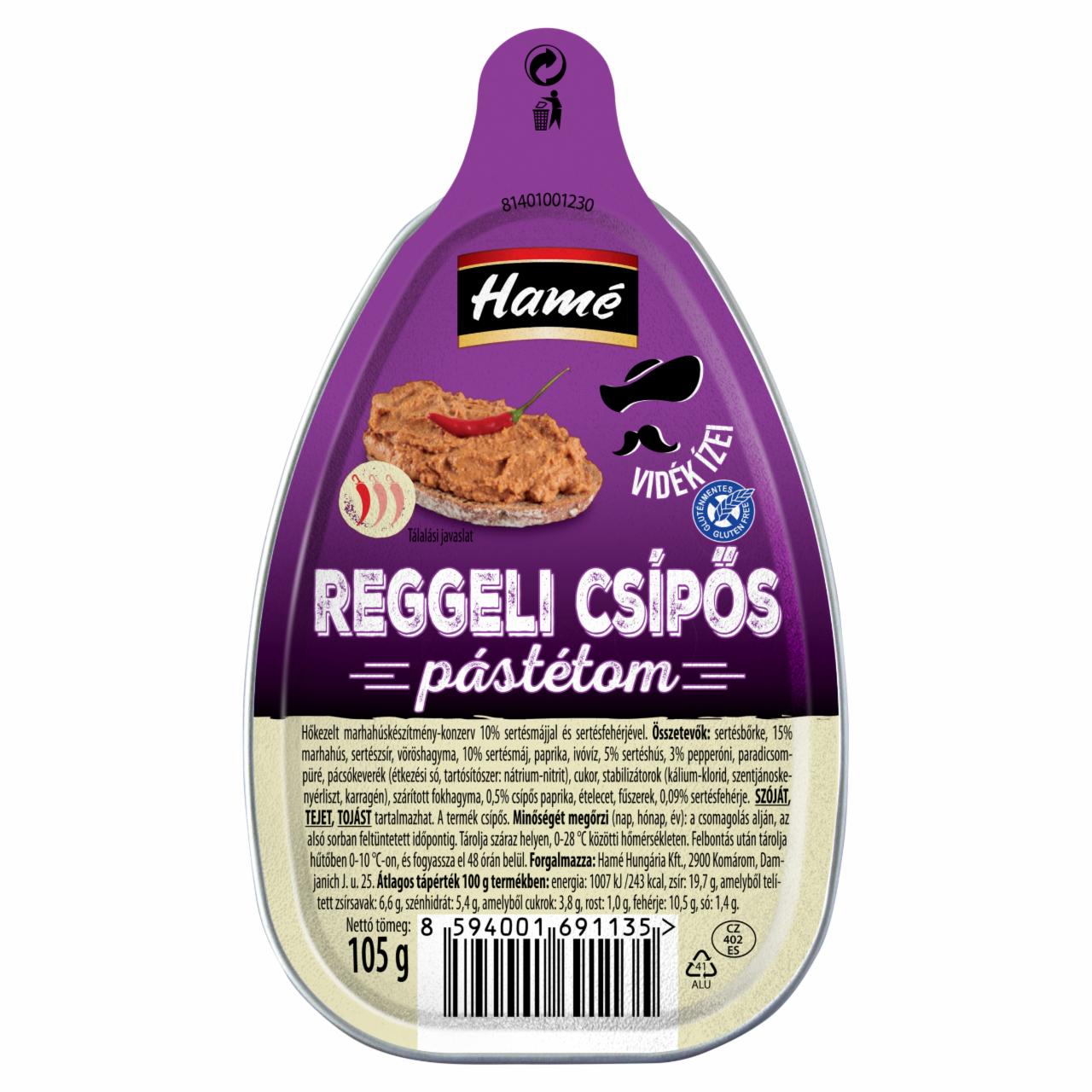 Képek - Hamé reggeli csípős pástétom 105 g