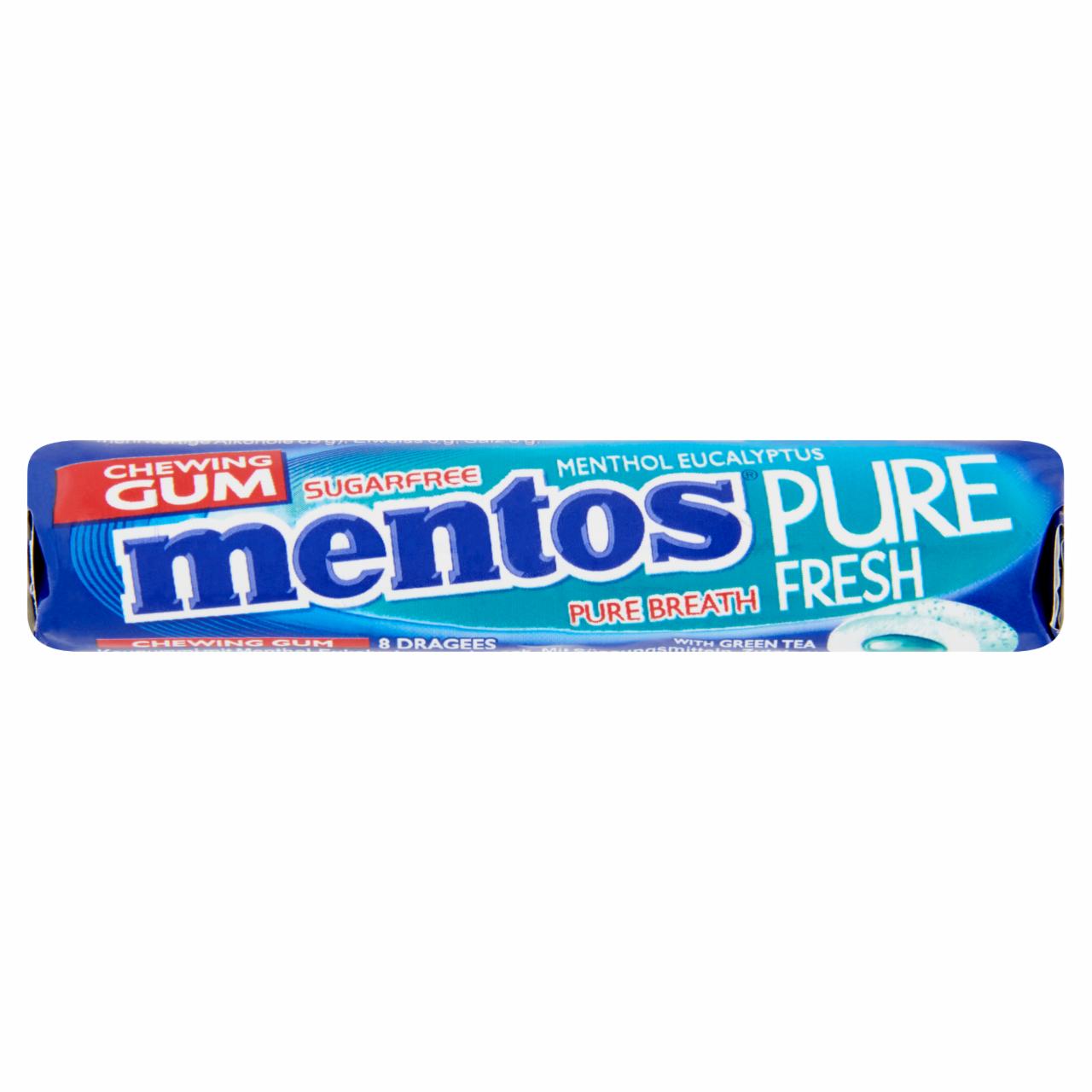 Képek - Mentos Pure Fresh mentol-eukaliptusz ízű rágógumi édesítőszerrel 15,5 g