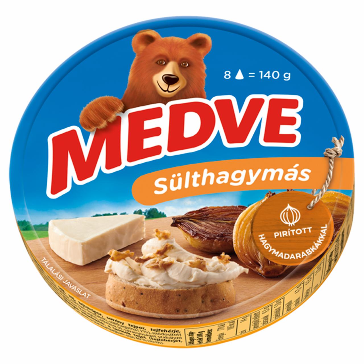 Képek - Medve sülthagymás kenhető, félzsíros ömlesztett sajt 8 x 17,5 g (140 g)