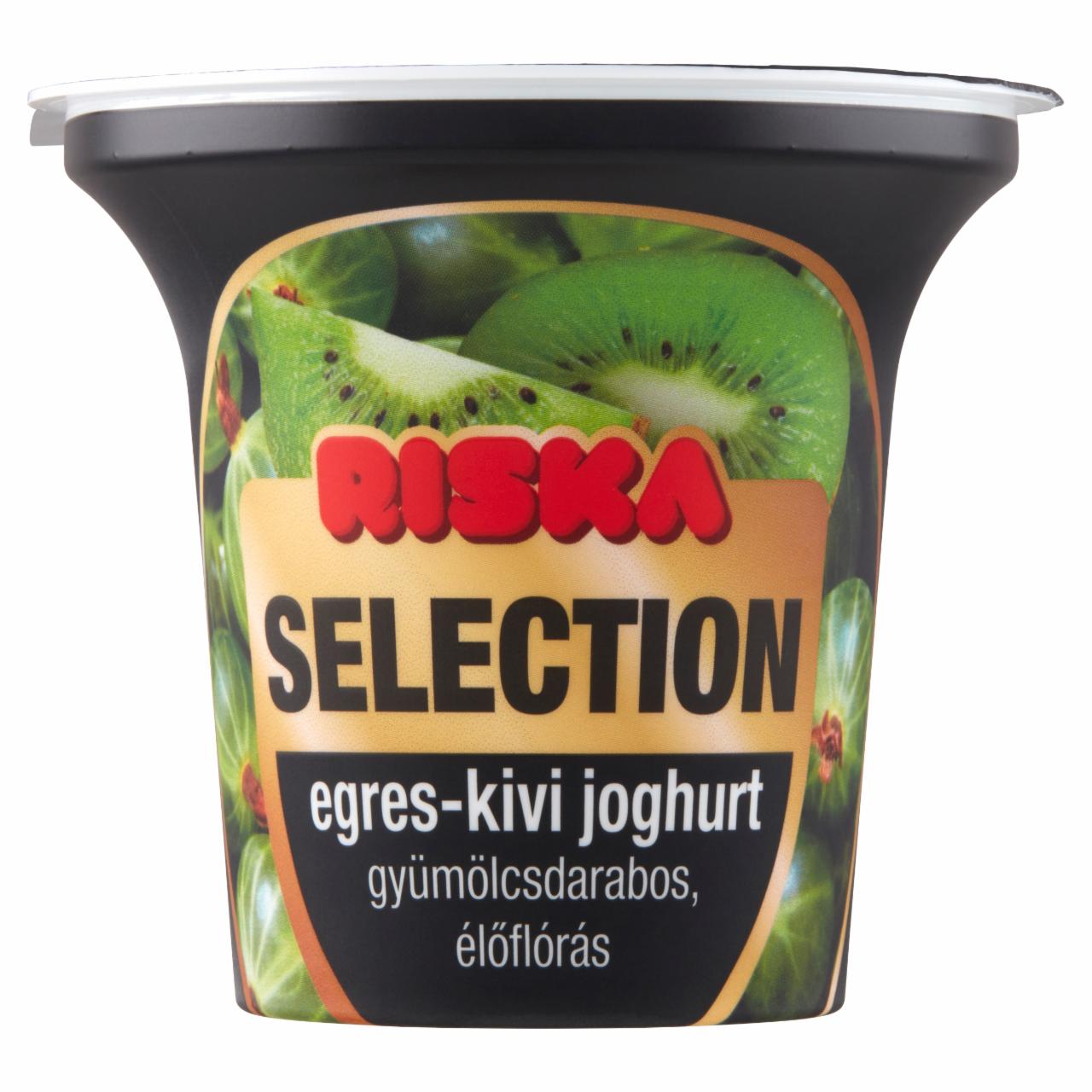Képek - Riska Selection gyümölcsdarabos, élőflórás egres-kivi joghurt 200 g