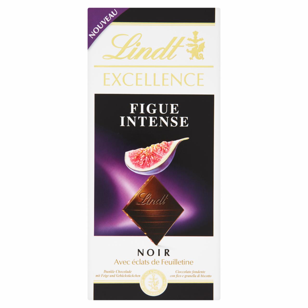 Képek - Lindt Excellence Figue Intense étcsokoládé fügével és kekszdarabokkal 100 g