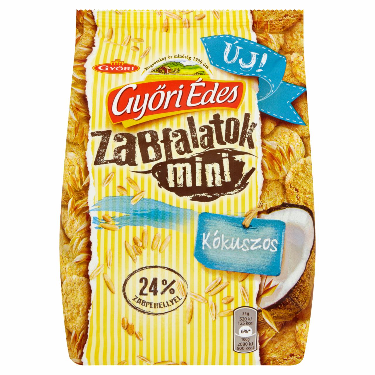 Képek - Győri Édes Zabfalatok Mini kókuszos, zabpelyhes keksz 140 g