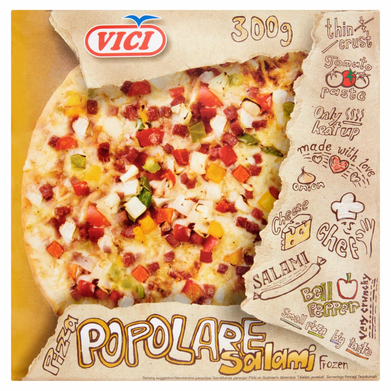 Képek - Vici Pizza Popolare gyorsfagyasztott szalámis pizza 300 g