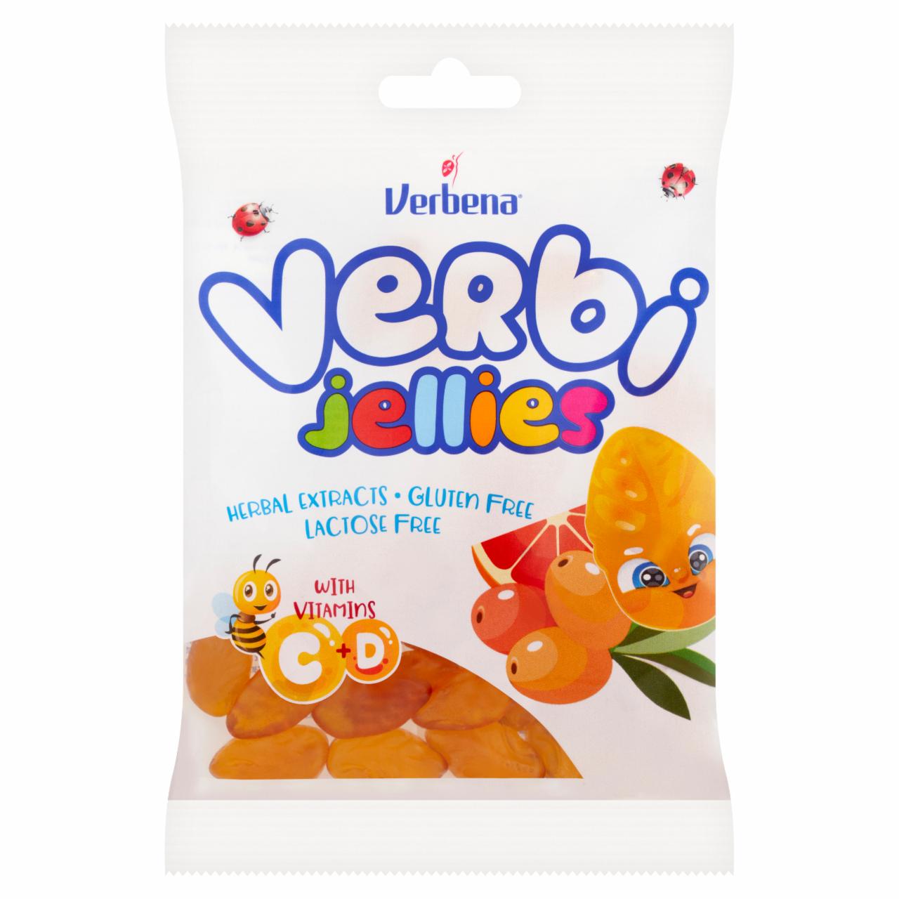 Képek - Verbena Verbi Jellies homoktövis és vérnarancs ízű gumicukor hozzáadott vitaminokkal 90 g 