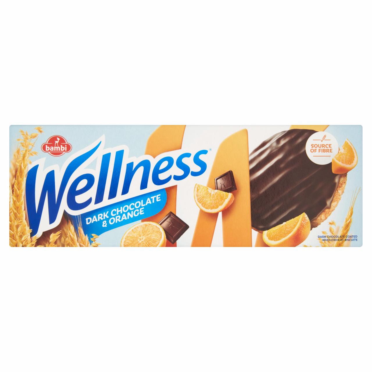 Képek - Bambi Wellness teljes kiőrlésű keksz étcsokoládés öntettel és naranccsal 205 g